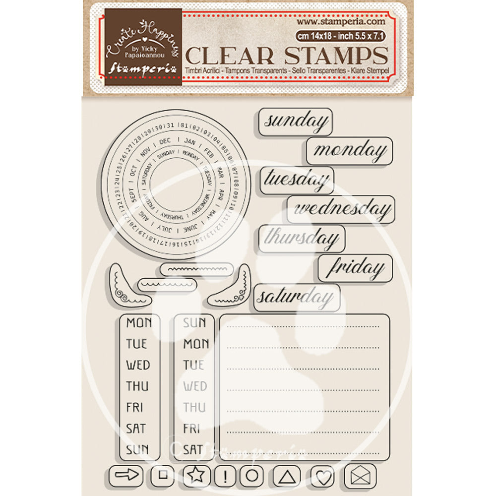 Stamperia - Acrylic Clear Stamp 14x18cm - Create Happiness Christmas- Weekly Planner
