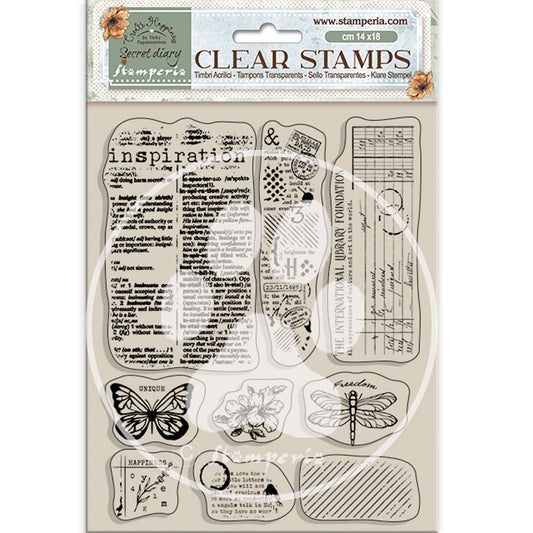 Stamperia - Acrylic Clear Stamp 14x18cm -  secret diary Inspiration