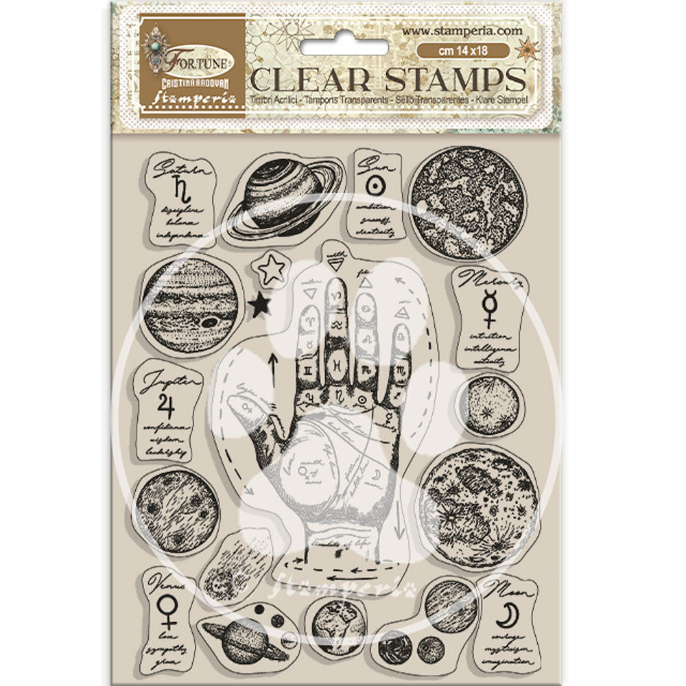 Stamperia - Acrylic Clear Stamp 14x18cm -Fortune elements