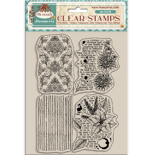 Stamperia - Acrylic Clear Stamp 14x18cm - The Nutcracker poinsettia