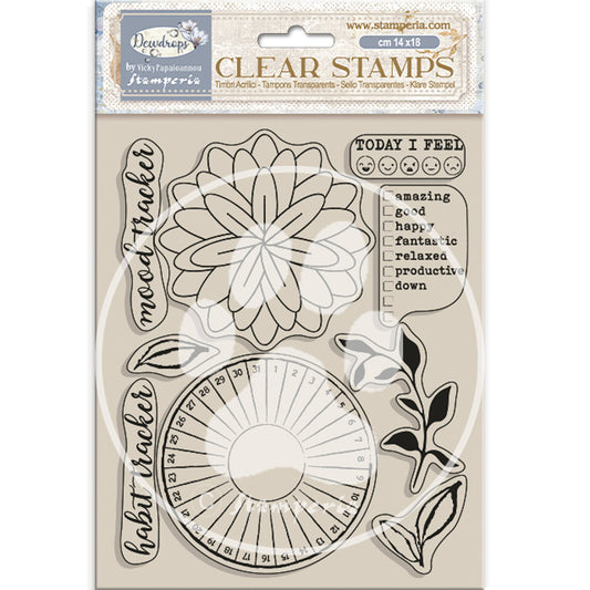 Stamperia - Acrylic Clear Stamp 14x18cm - Dewdrops habit tracker