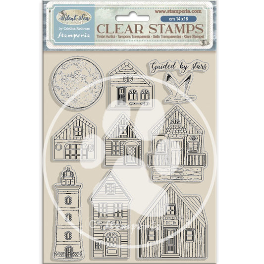 Stamperia - Acrylic Clear Stamp 14x18cm - Silent Sea Landscape