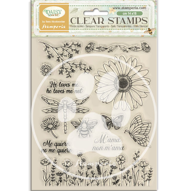 Stamperia - Acrylic Clear Stamp 14x18cm - Daisy Art