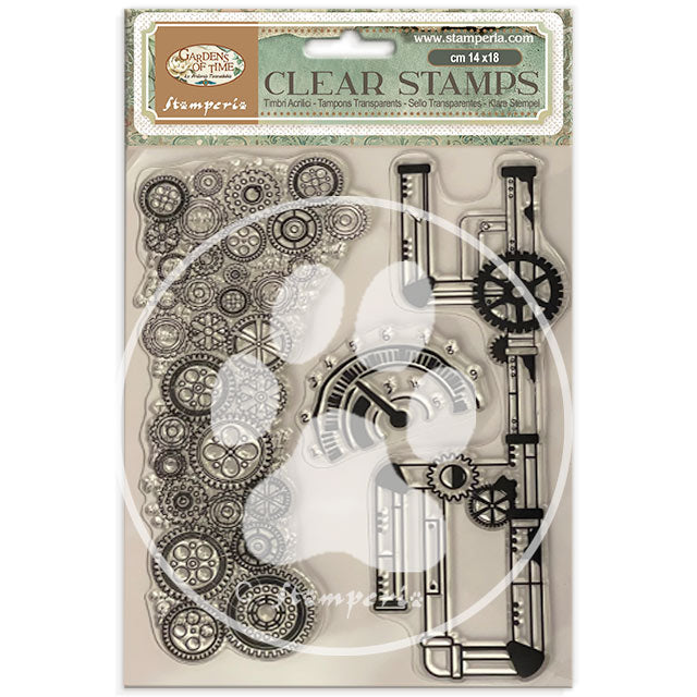 Stamperia - Acrylic Clear Stamp 14x18cm - Garden of Time - Time Tubes