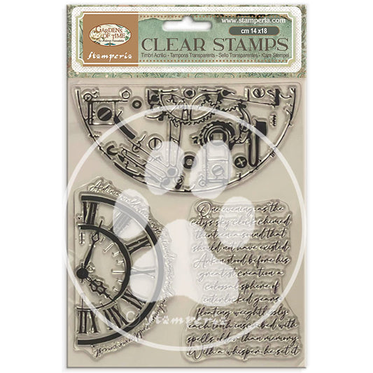 Stamperia - Acrylic Clear Stamp 14x18cm - Garden of Time - Time half tubes