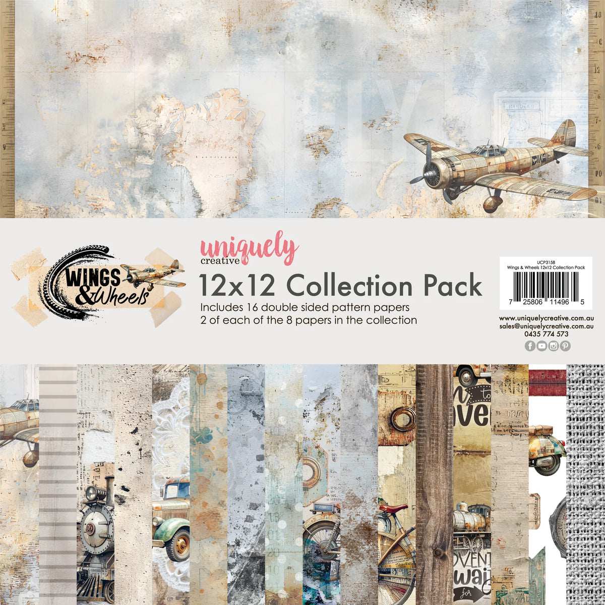 Uniquely Creative -12 x 12 Collection Pack - Wings & Wheels