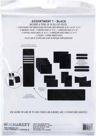 49 and Market - Create-an-album Inserts 6 x 8 Assortment 1 (Black)