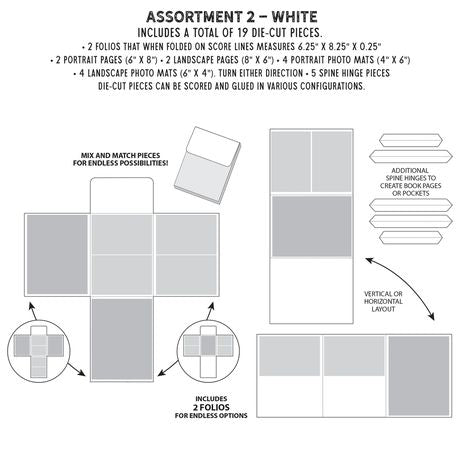 49 and Market - Create-an-album Inserts 6 x 8 Assortment 2  (White)