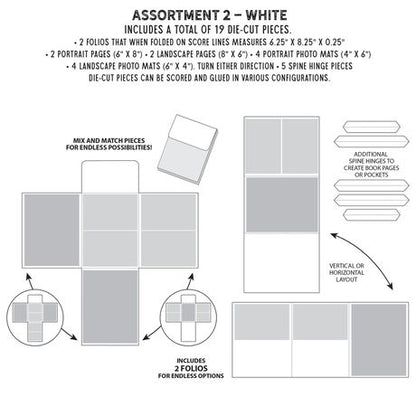 49 and Market - Create-an-album Inserts 6 x 8 Assortment 2  (White)