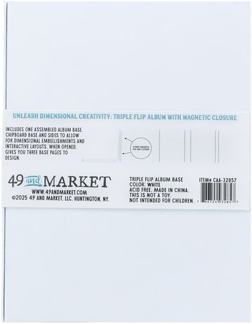 49 and Market - Create-an-album Triple flip album base (White)