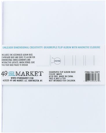 49 and Market - Create-an-album Quadruple Flip Album Base (White)
