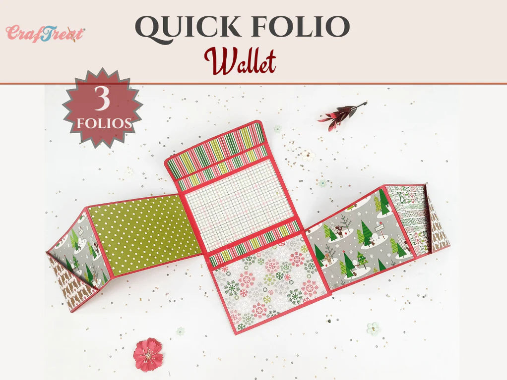 Craftreat Scrapbook Blank Quick Folio - Wallet - Black, Kraft and White