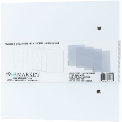 49 and Market - Foundations Essential Binder - Basic White 2 Ring Binder