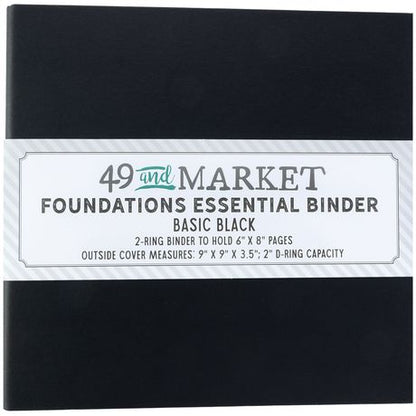 49 and Market - Foundations Essential Binder - Basic Black -  2 Ring Binder