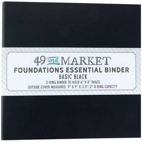 49 and Market - Foundations Essential Binder - Basic Black -  2 Ring Binder