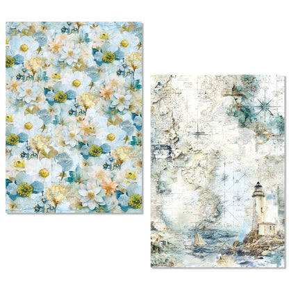 CIAO BELLA -Edge of the Ocean Rice Paper A5 MIXED 8/Pkg