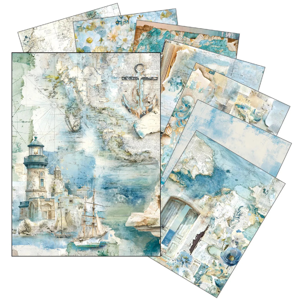CIAO BELLA -Edge of the Ocean Rice Paper A5 MIXED 8/Pkg
