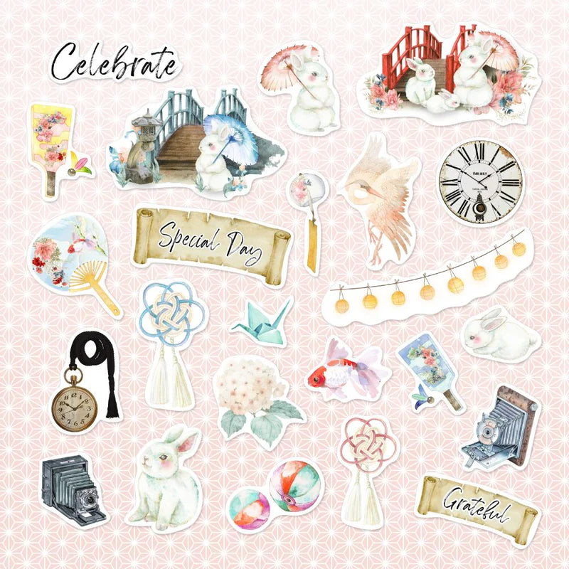 Asuka Studio - Moon Bunny Ephemera - Die cut Cardstock Pieces (24pcs)