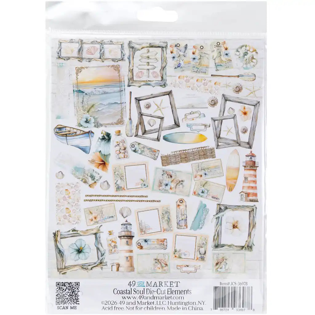 49 and Market - Die-Cut Elements - 69 pieces - Coastal Soul