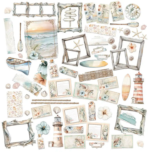 49 and Market - Die-Cut Elements - 69 pieces - Coastal Soul