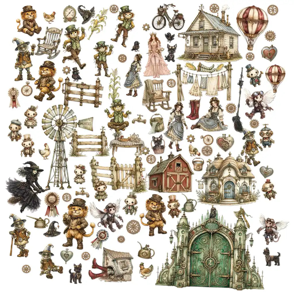 49 and Market - Laser cut Elements - 4 sheets/102 Pieces - Chronicles of Oz