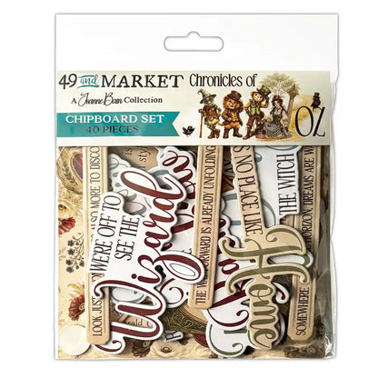 49 and Market - Chipboard Set 40 Pieces - Chronicles of Oz
