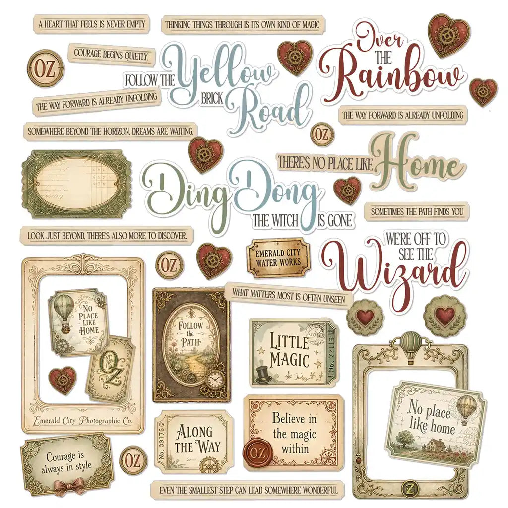 49 and Market - Chipboard Set 40 Pieces - Chronicles of Oz