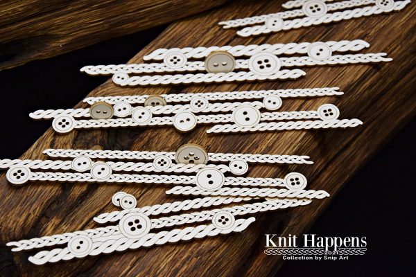 Snip Art - Knit Happens - Decors with Buttons