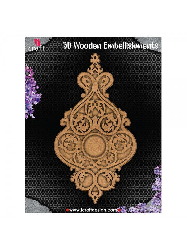 I Craft - 3D - Wooden Embellishments-Large Flourish
