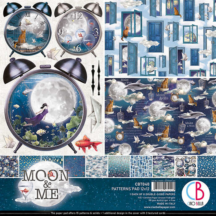 CIAO BELLA - 12 X 12  PAPER PACK - MOON & ME PATTERNS
