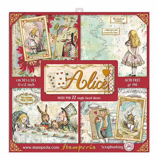 Stamperia - 12 X 12 Paper Pack - Alice Gold