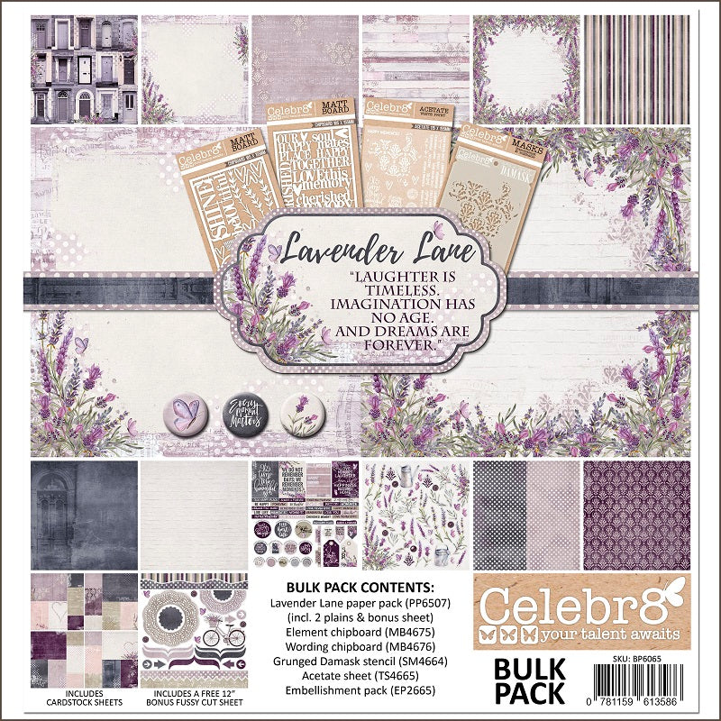 Celebr8 - 12 X 12 Lavender Lane - Bulk Paper Pack