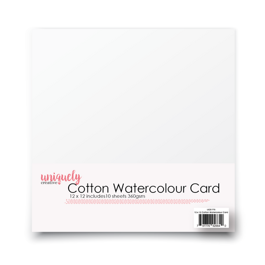 Uniquely Creative - 12 X 12 Cotton Watercolour Card X 10 Sheets