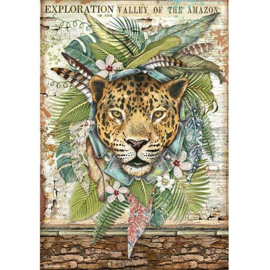 Stamperia - Rice Paper A4- Amazonia Jaguar