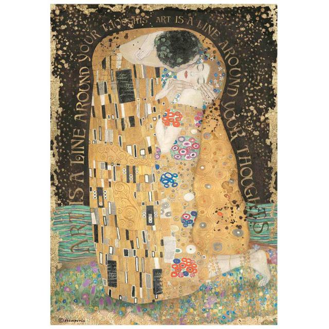 Stamperia  - Rice Paper -  21cm x 29.7cm -Klimt - The kiss