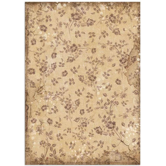 Stamperia  - Rice Paper -  21cm x 29.7cm - Lady vagabond Lifestyle - Floral Texture
