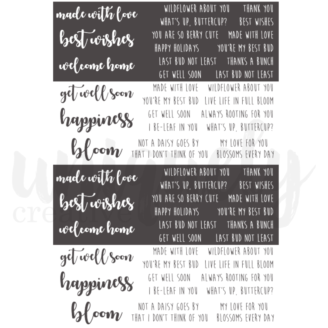 UNIQUELY CREATIVE - FLORAL BUNCH CUT -A-PART SHEET