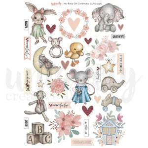 Uniquely Creative - Hey Baby Girl Cardmaker Cut - A- Part Sheet
