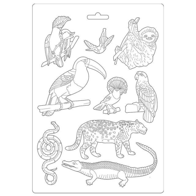 Stamperia - Soft Mould A4 - Amazonia Animals*