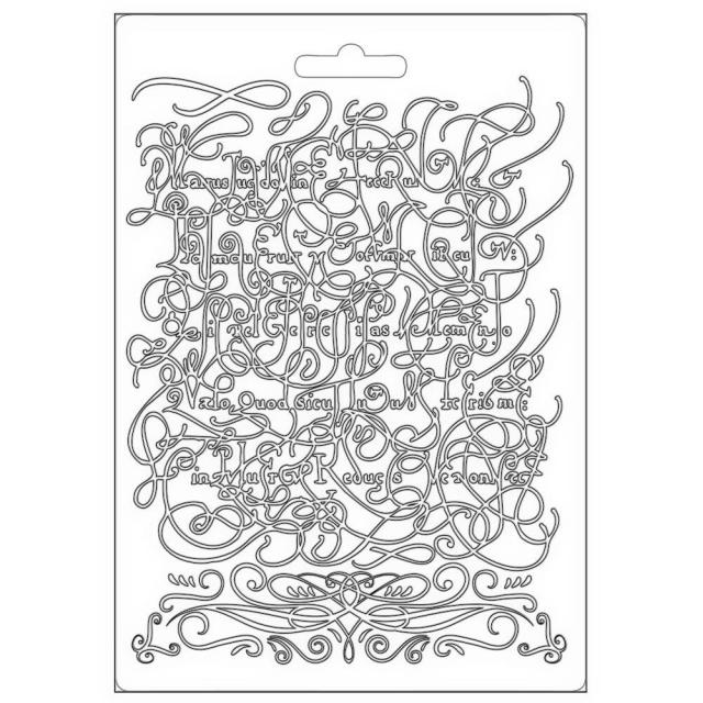 Stamperia -  Texture Impression - Soft Mould A5 -  Romantic Garden House calligraphy*