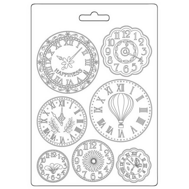 Stamperia  - Soft Mould A5 - Create Happiness Welcome Home - Clocks*