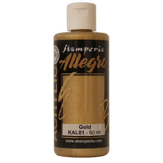 KAL 01 - Stamperia - Allegro - Acrylic Paint -  Gold  - 60ml