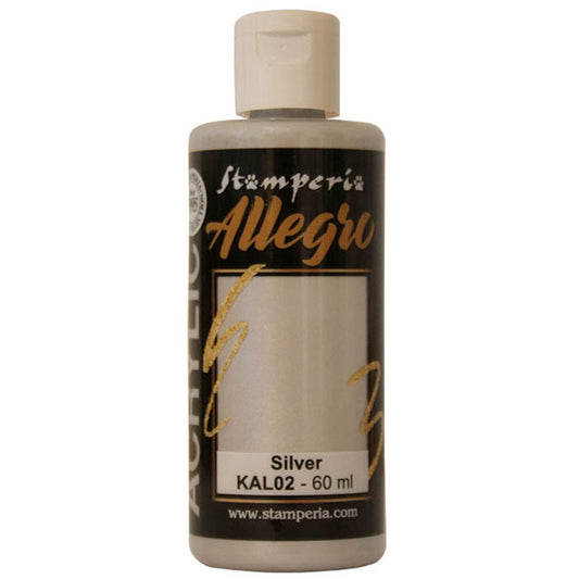 Stamperia - Allegro - Acrylic Paint - Silver Kal02 59ml
