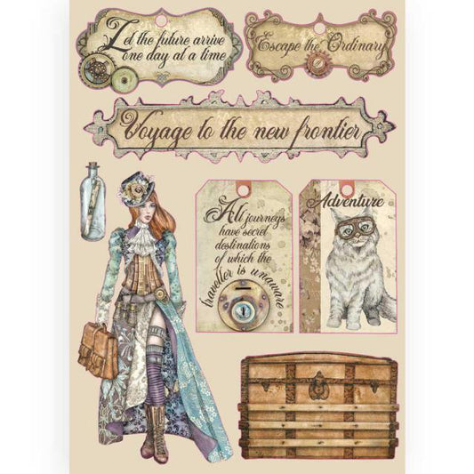 Stamperia - Chipboard - Colored Wooden Frame A5 - Lady Vagabond Labels**