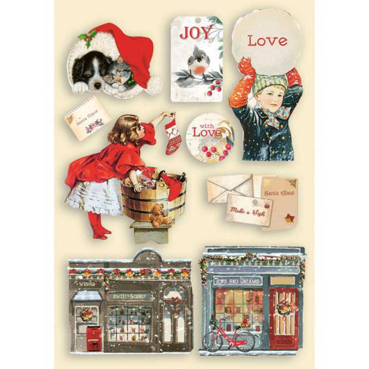 Stamperia- A5 - Coloured Wooden Shapes - Romantic Christmas