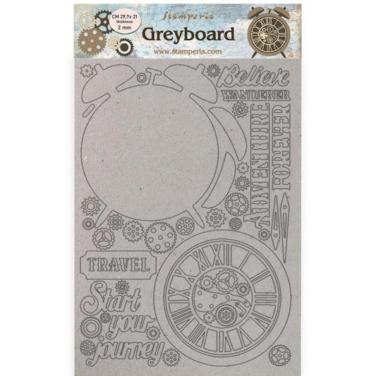 Stamperia - A4 - Greyboard  - 2mm Lady Vagabond Lifestyle Alarm Clock