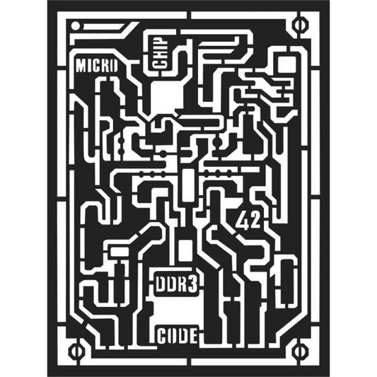 Stamperia - Mix Media Stencil - Microchip