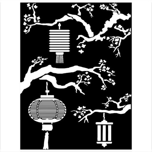 Stamperia - Thick Stencil - 20 X 25 Sir Vagabond in Japan - Lanterns