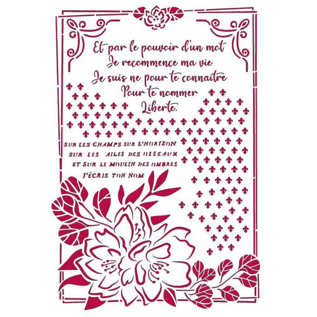 STAMPERIA - STENCIL 21 X 29.7CM- ROMANTIC JOURNAL FLOWER WITH FRAME