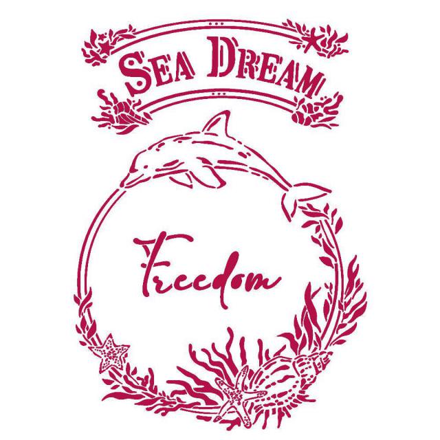 STAMPERIA - STENCIL 21 X 29.7CM- SEA DREAM FREEDOM